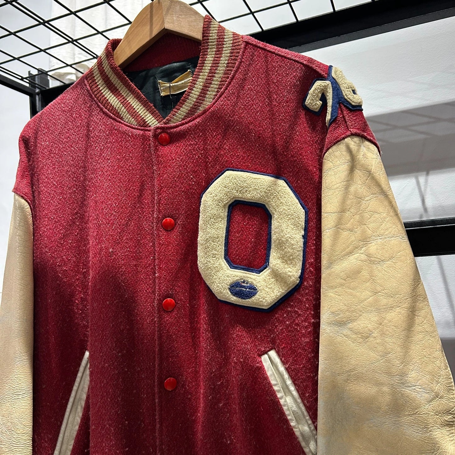 VINTAGE 1976 | Knights Chain Stitched Faded Letterman Varsity Bomber Jacket sz L