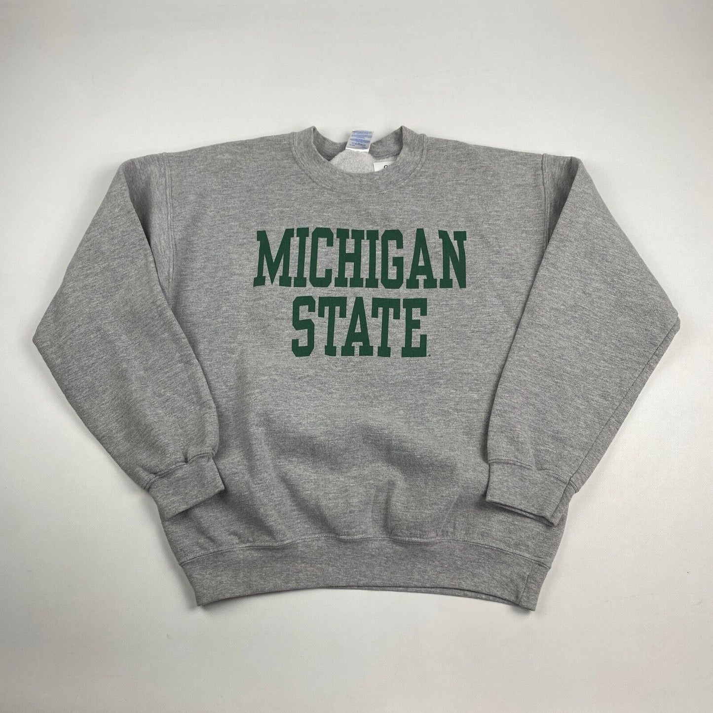 VINTAGE Michigan State Grey Crewneck Sweater sz Medium Mens