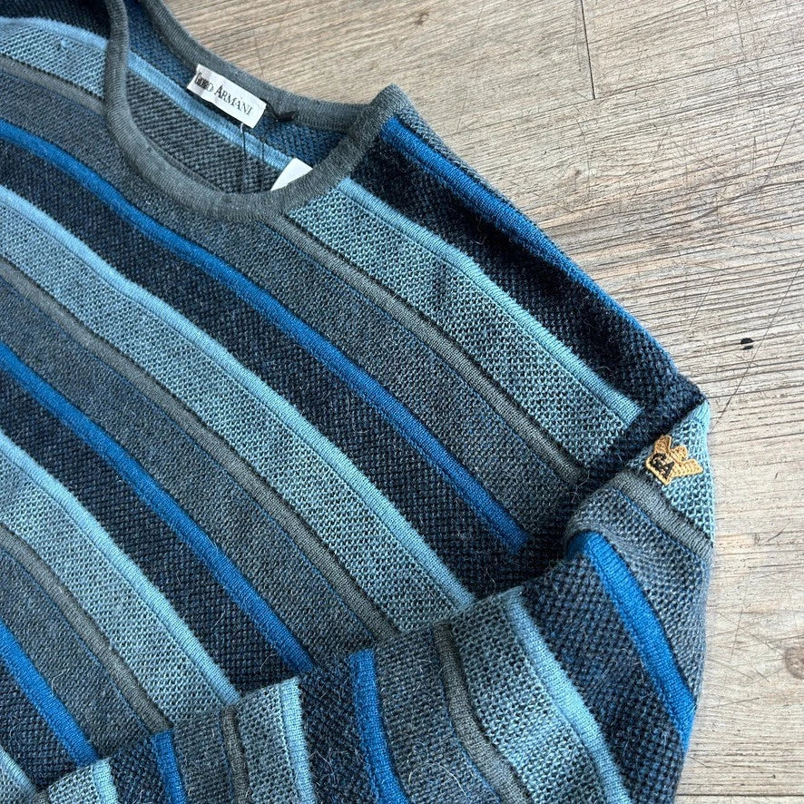 Giorgio ARMANI 1990s | Vintage Striped Knit Sweater sz 50 M