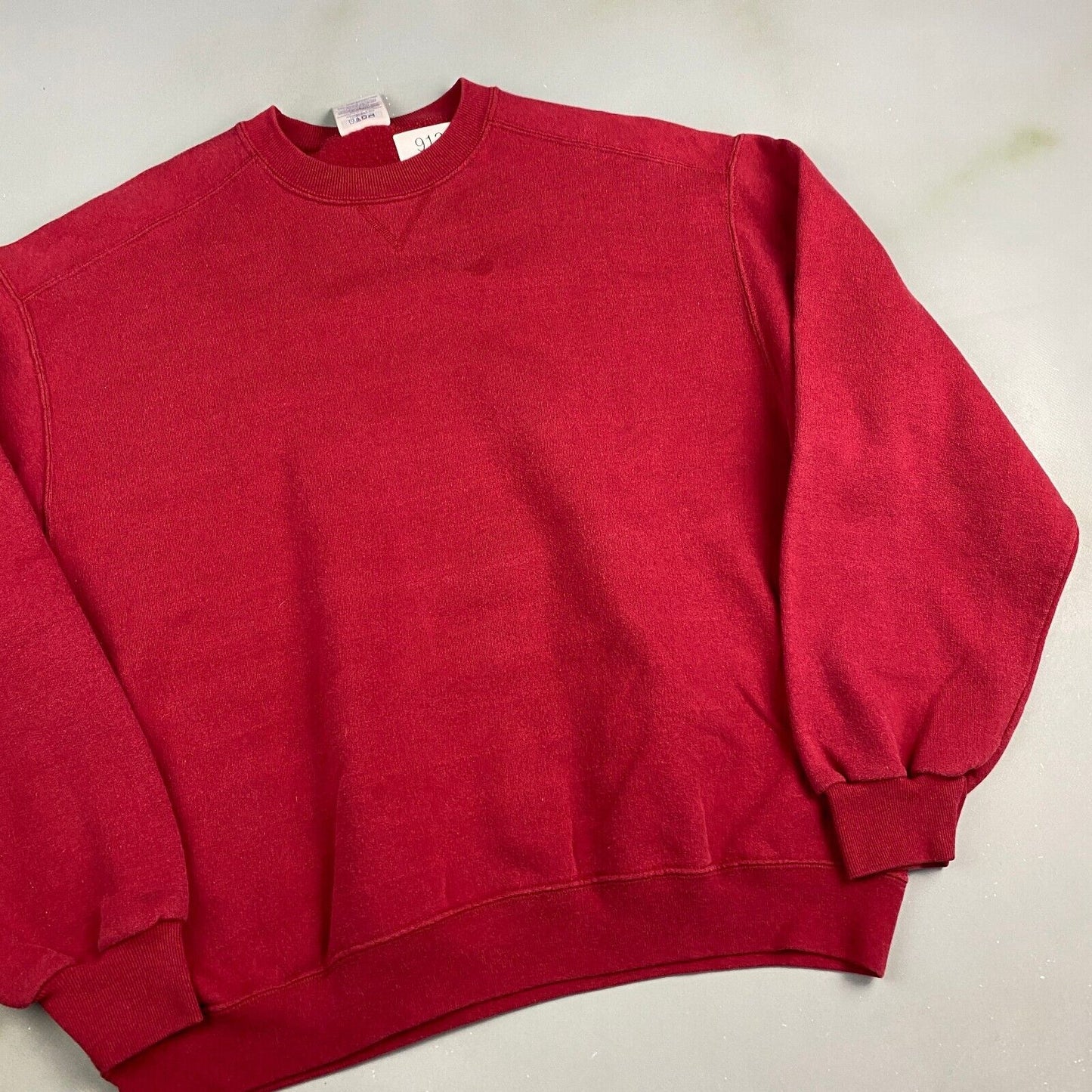 VINTAGE 90s Blank Red Jerzees Crewneck Sweater sz Large Men Adult