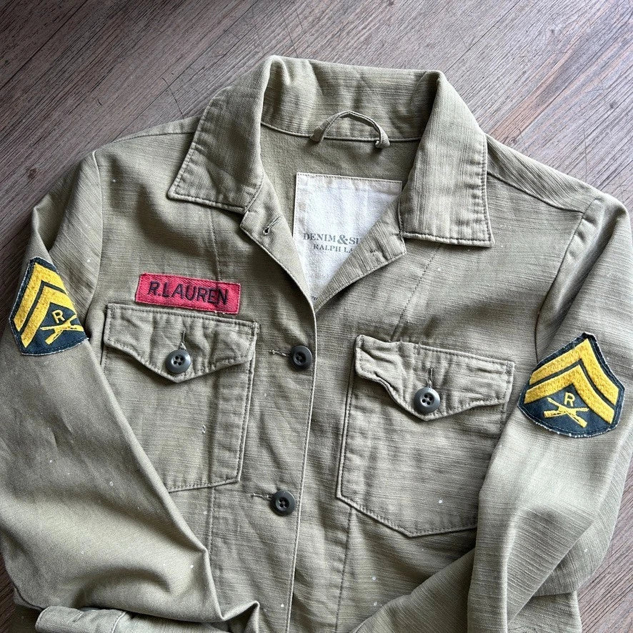 Vintage Y2k | Denim & Supply Ralph Lauren OG 107 Military Field Jacket sz S