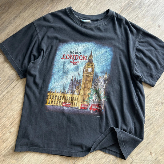 VINTAGE 90s | Big Ben LONDON England Art Illustration T-Shirt sz XL