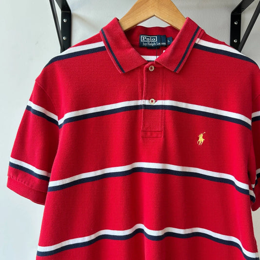 VINTAGE Y2k | Ralph Lauren Sm Pony Nautical Striped Polo Shirt sz L