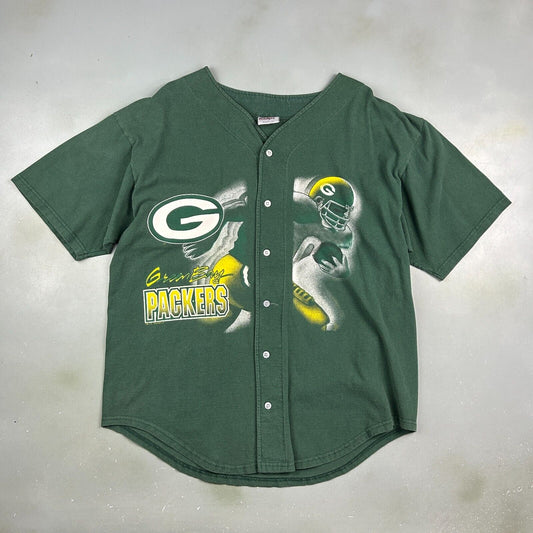 VINTAGE 90s | Green Bay Packers NFL Cotton Baseball Jersey sz XL Adult