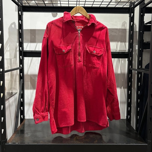 VINTAGE 80s | Marlboro Unlimited Faded Corduroy 1/2 Zip Shirt sz L/XL