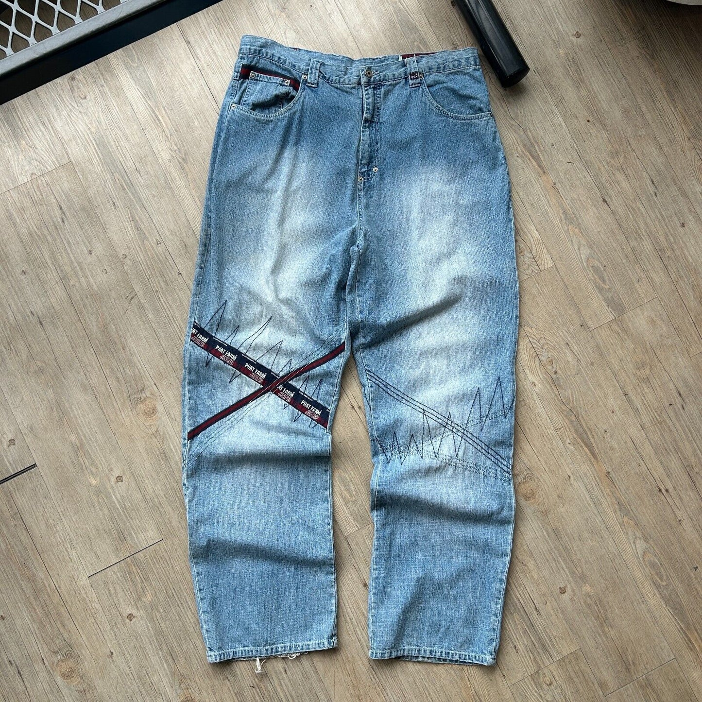 VINTAGE Y2K | Phat Farm Baggy Detailed Denim Jeans Pants sz W40 L34