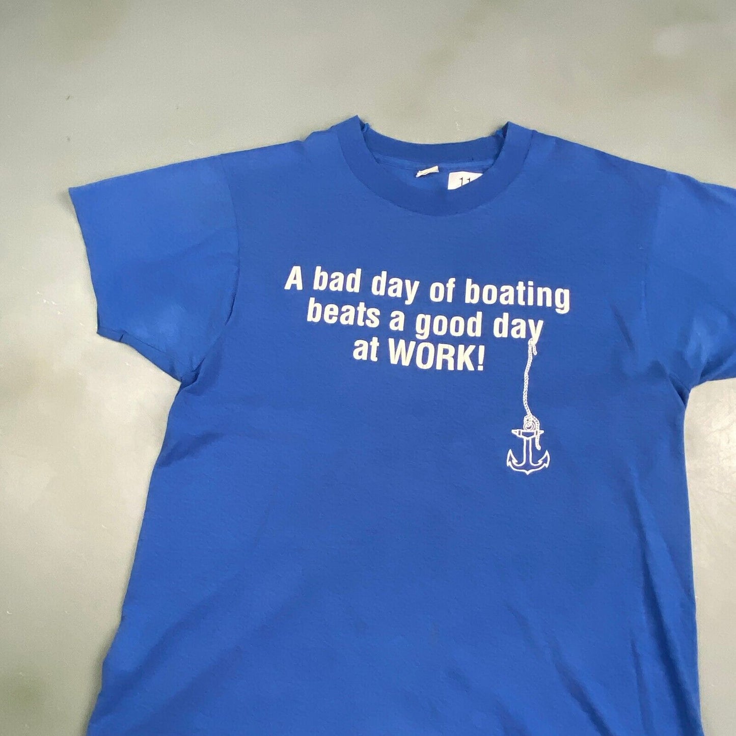 VINTAGE 90s A Bad Day Of Boating Beats A Good Day Of Work T-Shirt sz M Men Adult