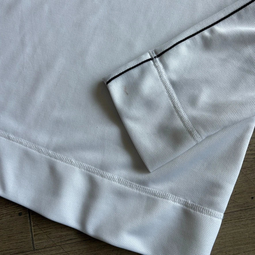 2000s | NIKE Sm Swoosh White Pin Stripe Long Sleeve Jersey T-Shirt sz L