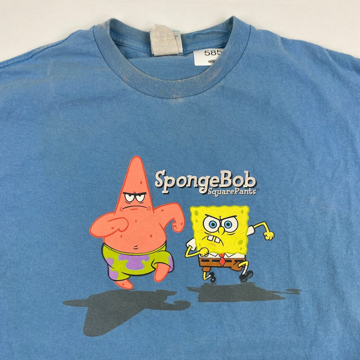 VINTAGE Sponge Bob Square Pants Cartoon Blue T-Shirt sz XL Men