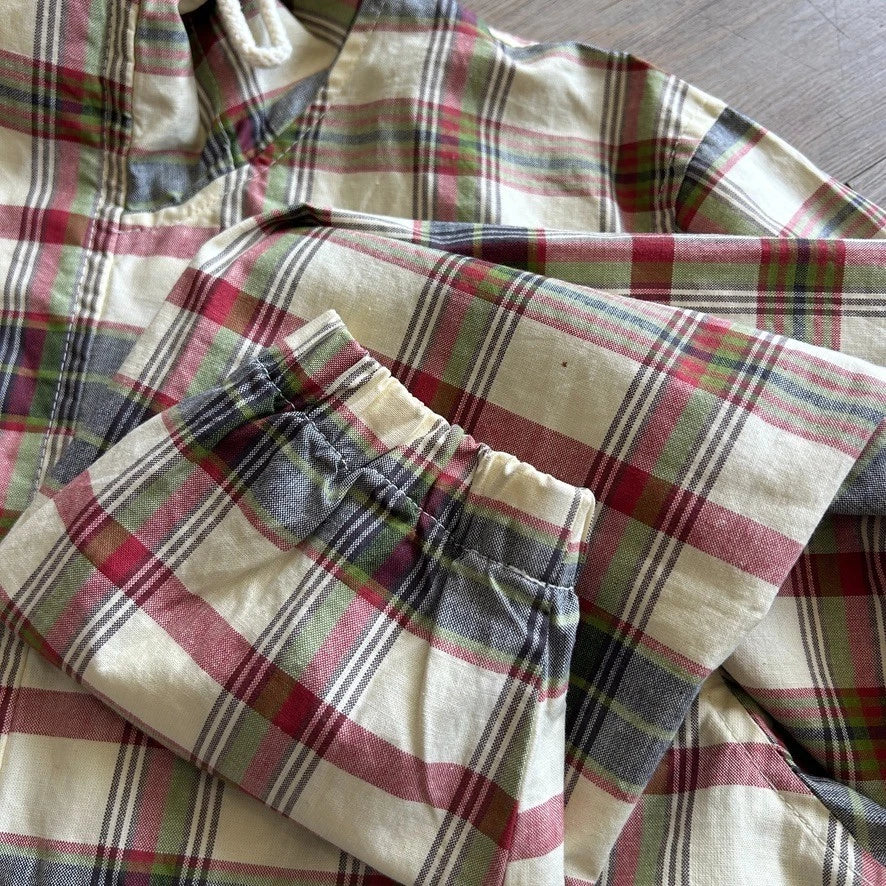 VINTAGE 90s | GAP Plaid Cotton Canvas 1/4 Zip Anorak Jacket sz S/M