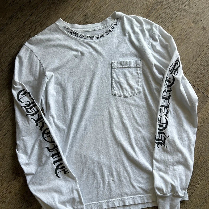 CHROME HEARTS | Script Logo Long Sleeve T-Shirt sz M