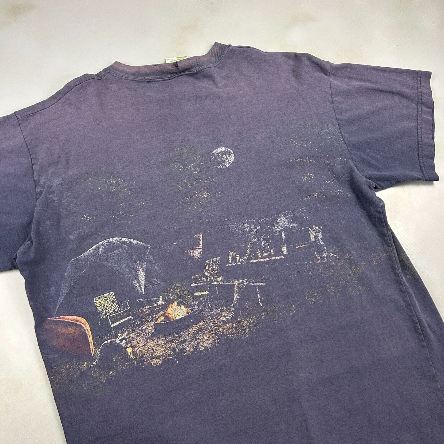 VINTAGE 90s | Camping Art Unlimited Nature Wrap Print T-Shirt sz XL Adult