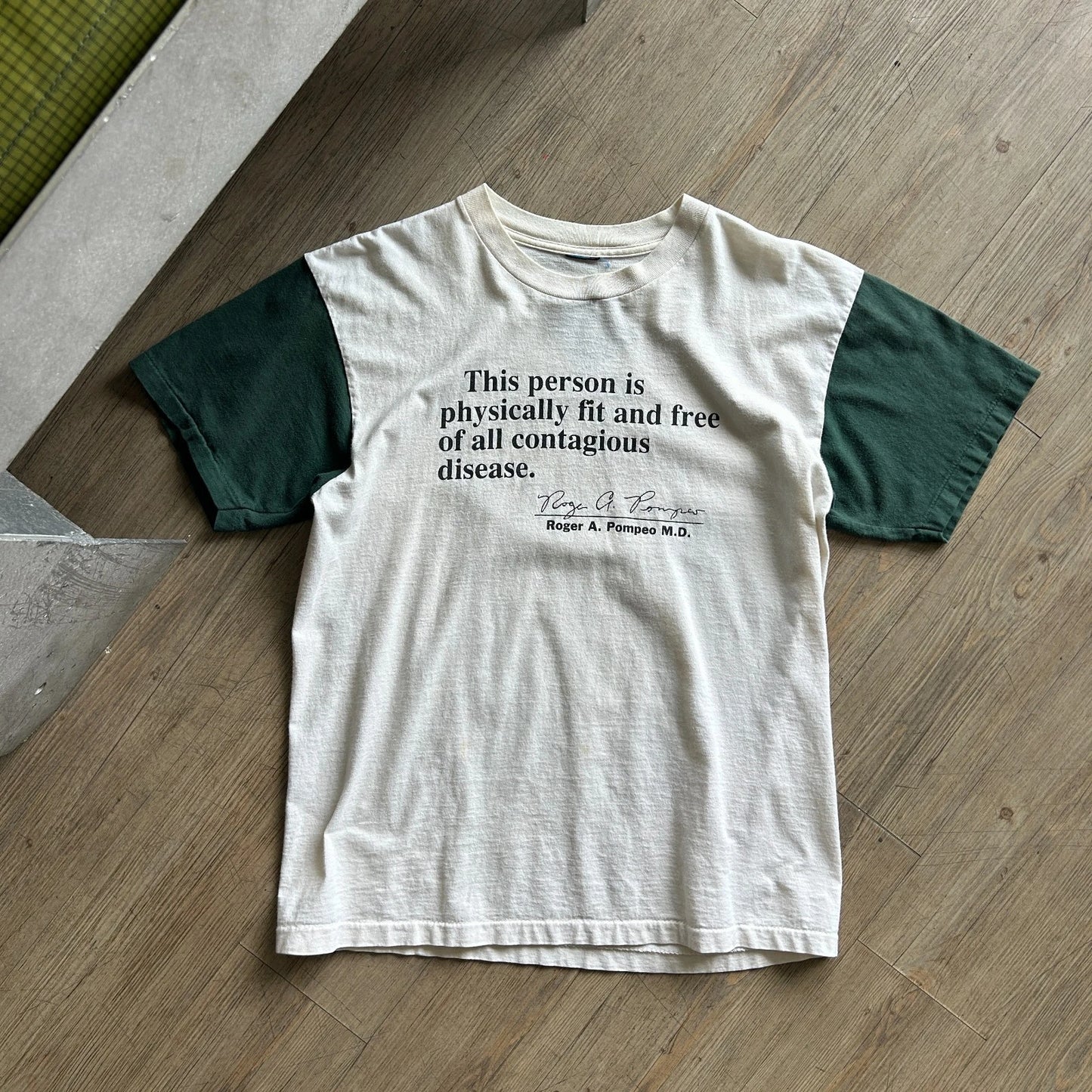 1990s | This Person Is Physically Fit & Free Of Contagious Disease T-Shirt sz L