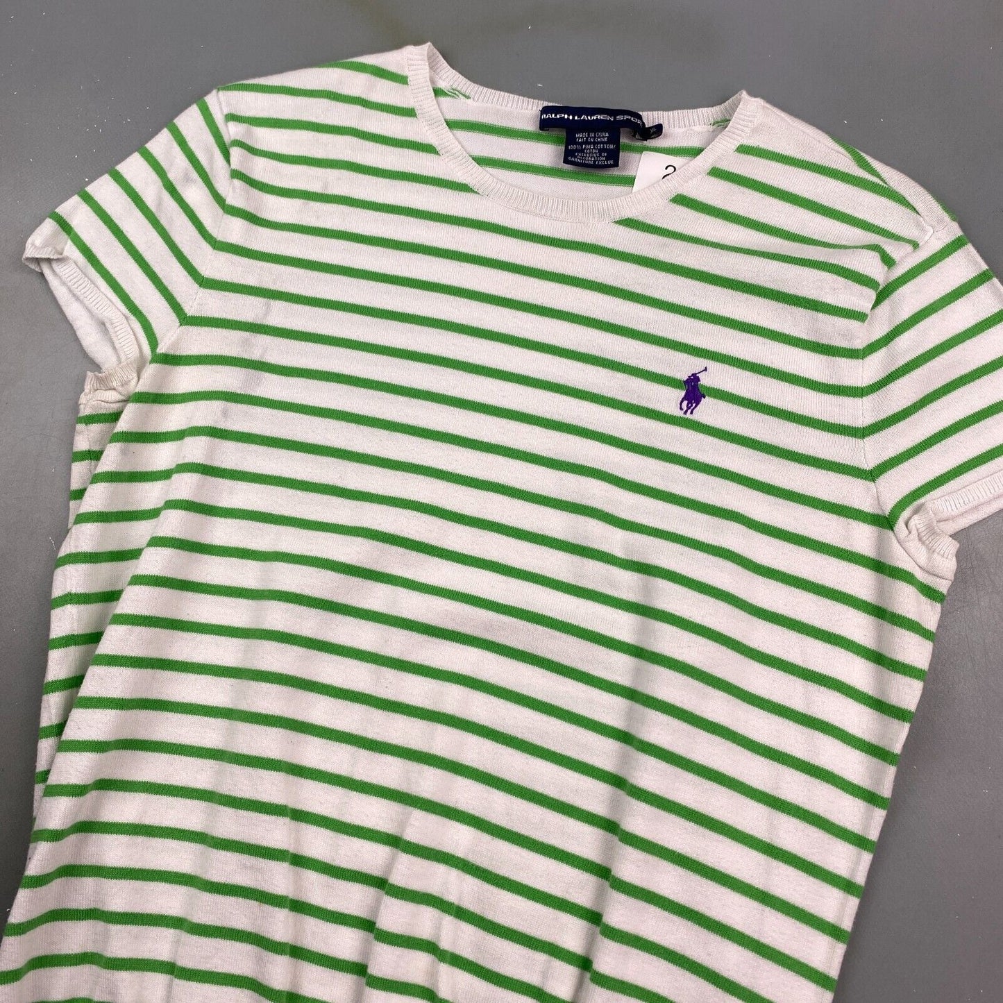 VINTAGE Ralph Lauren Sport Striped T-Shirt sz XL Womens