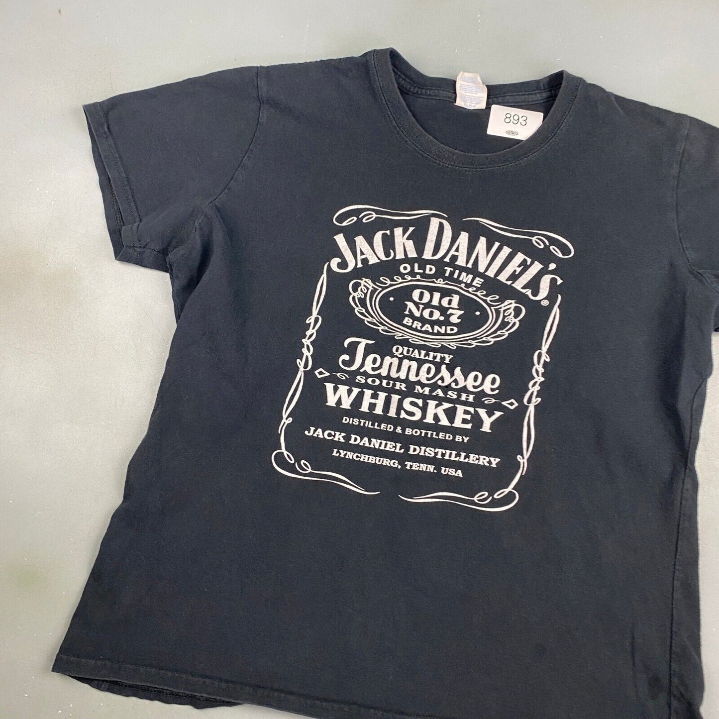 VINTAGE Jack Daniels Big Logo Black T-Shirt sz Large Womens Adult