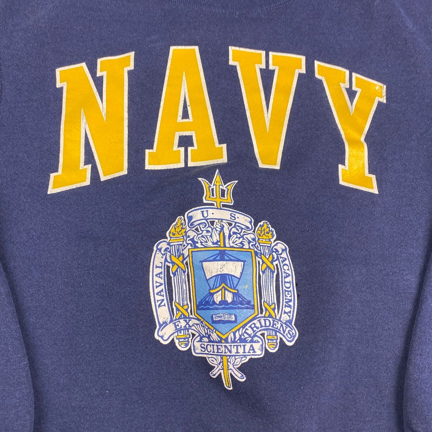 VINTAGE U.S Naval Academy Navy Crewneck Sweater sz Medium Men Adult