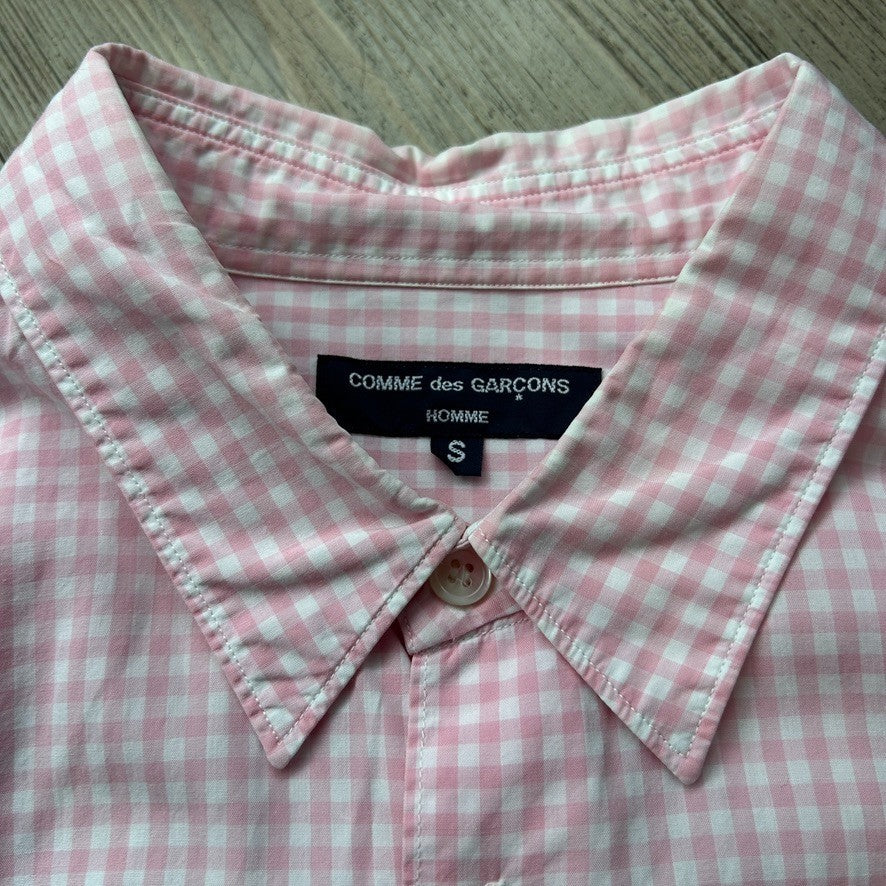 Comme Des Garcons Homme | Gingham Cotton Panel Button Down Shirt sz S/M