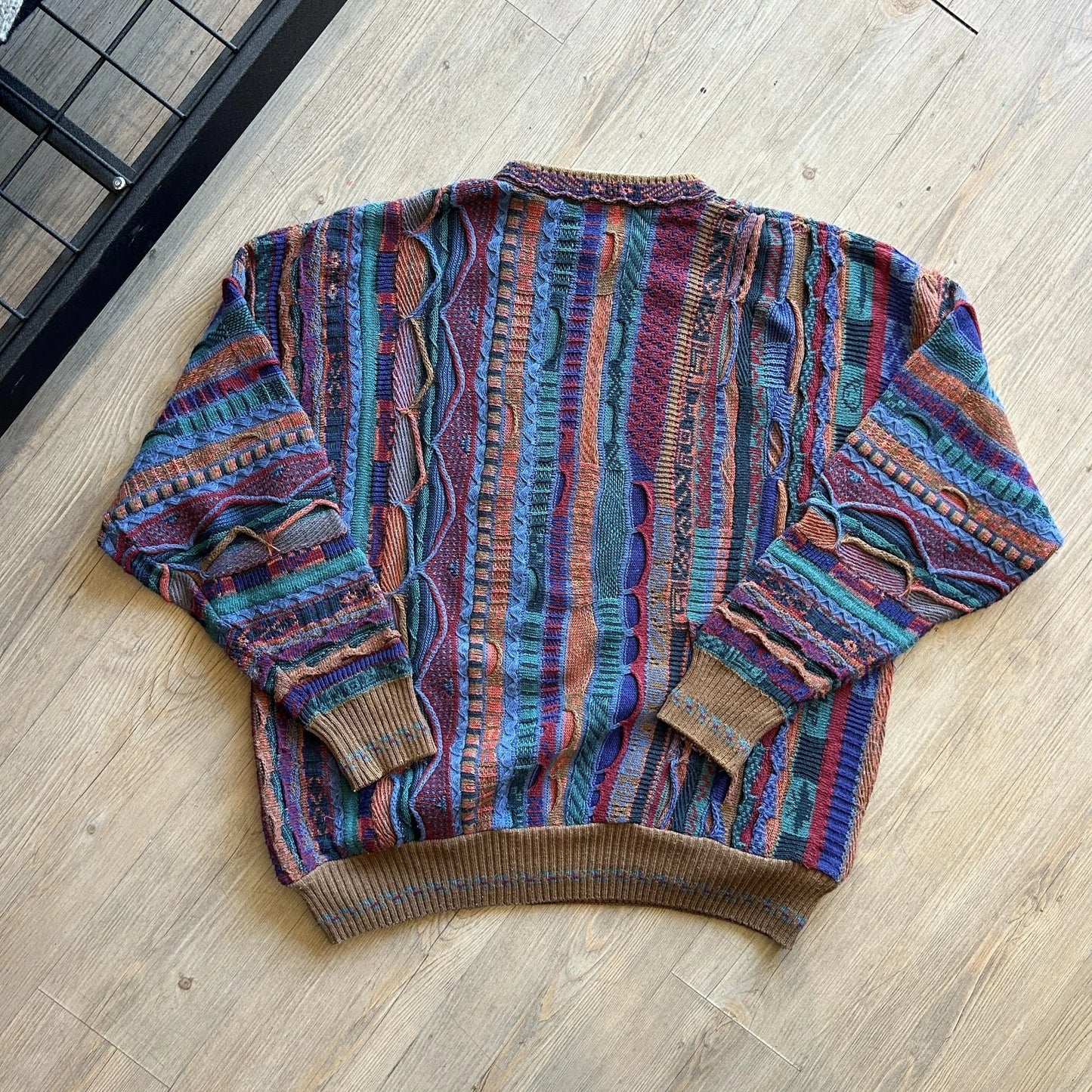 VINTAGE 90s | Florence Tricot Coogi Style 3D Knit Sweater sz L/XL