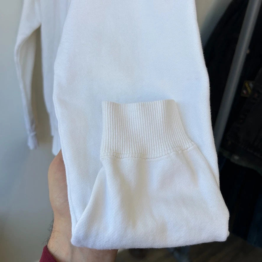 I.S. Issey Sport | 1980s Issey Miyake Puff Logo White French Terry Sweater sz S