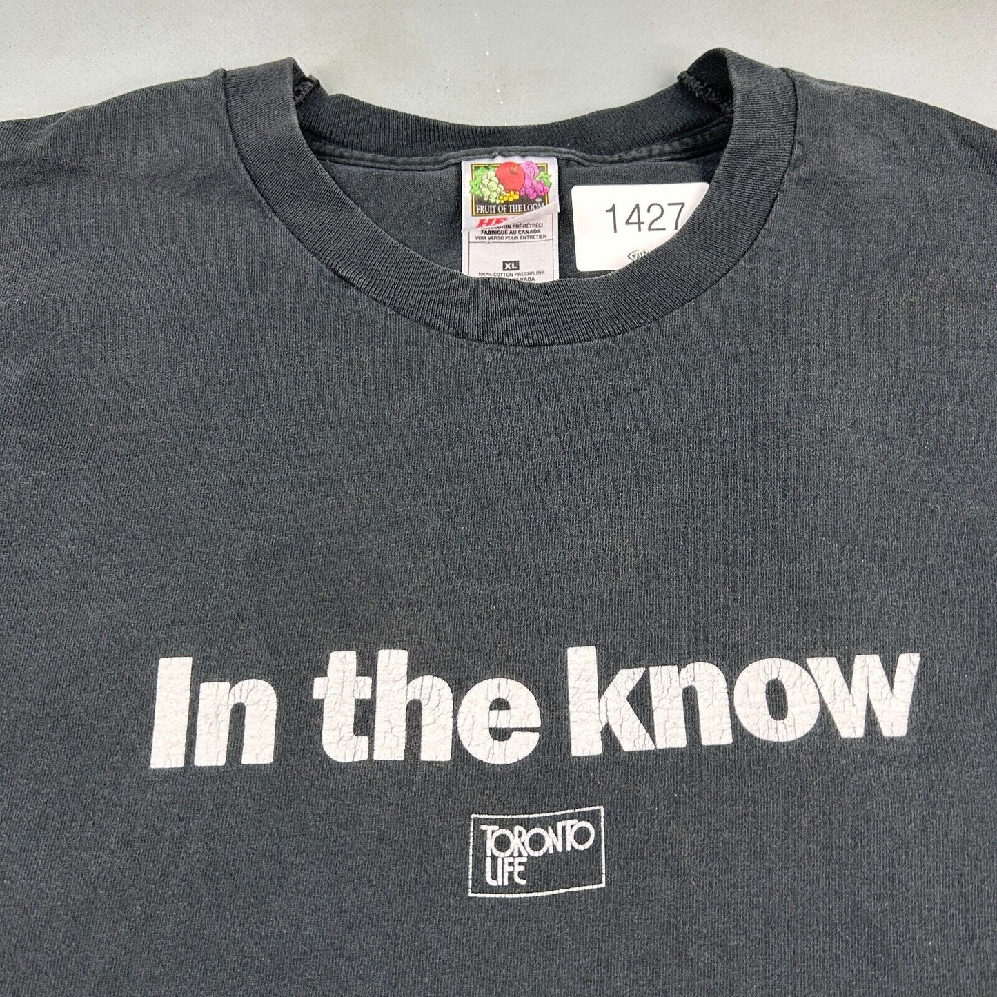 VINTAGE 90s Toronto Life In The Know Black T-Shirt sz XL Adult
