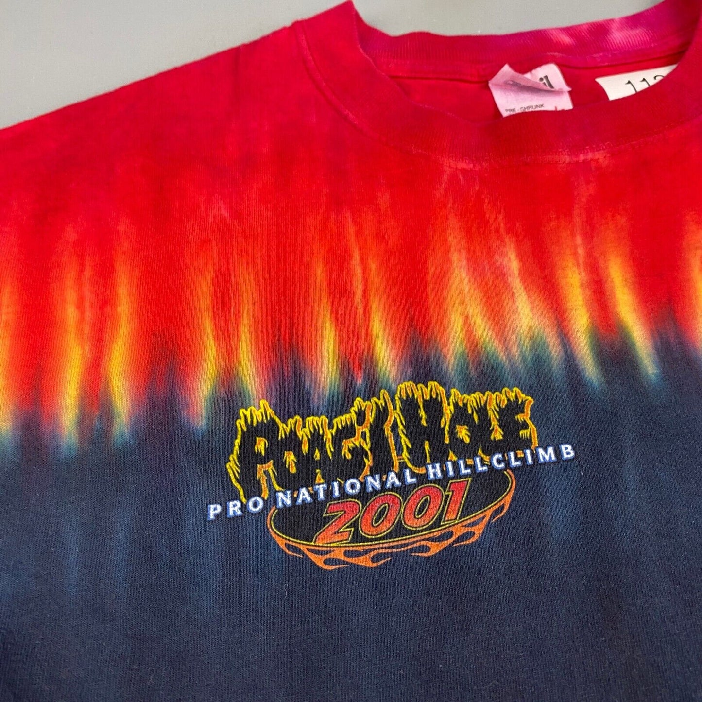 VINTAGE 2001 Pro National Hillclimb Moto Bike Tye Dye T-Shirt sz Large Adult