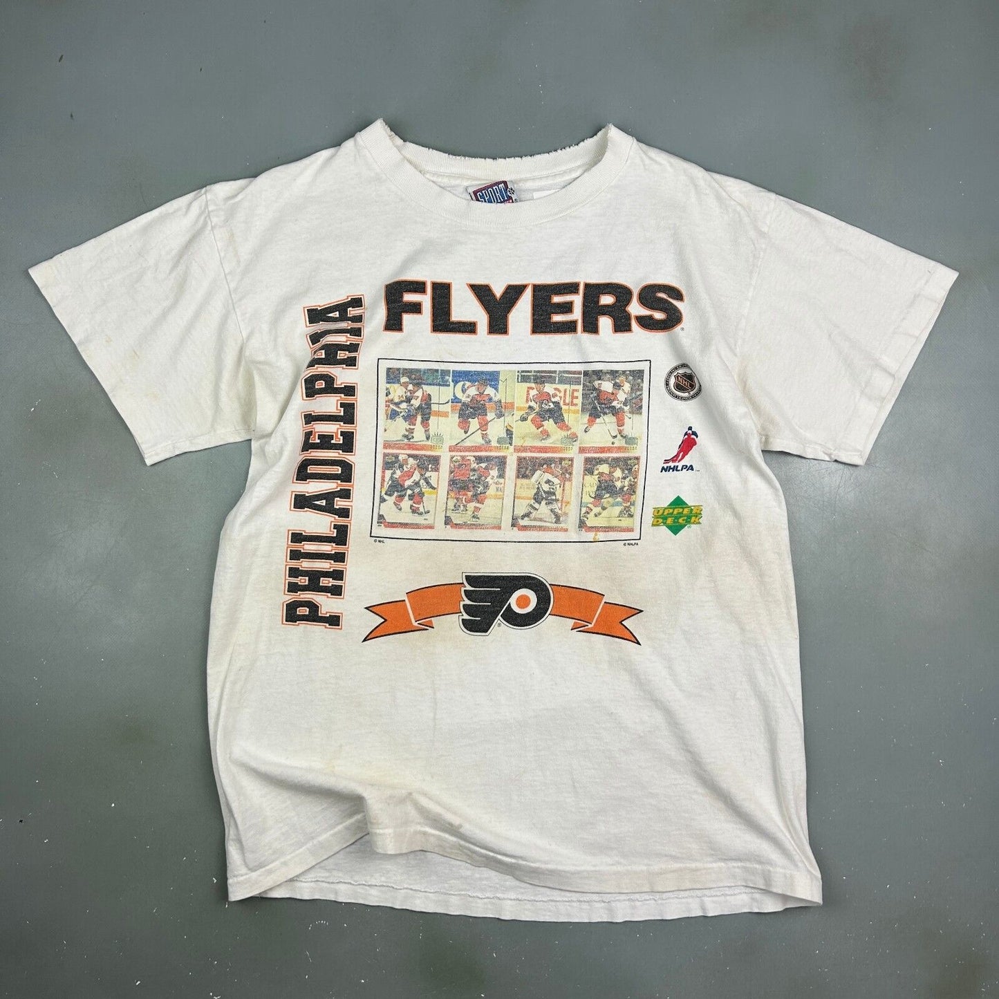 VINTAGE 90s | NHL Philadelphia Flyers Upper Deck Hockey T-Shirt sz L Adult