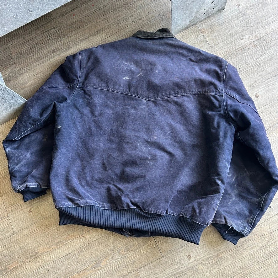 VINTAGE | Carhartt Faded Navy Santa Fe Bomber Jacket sz XL