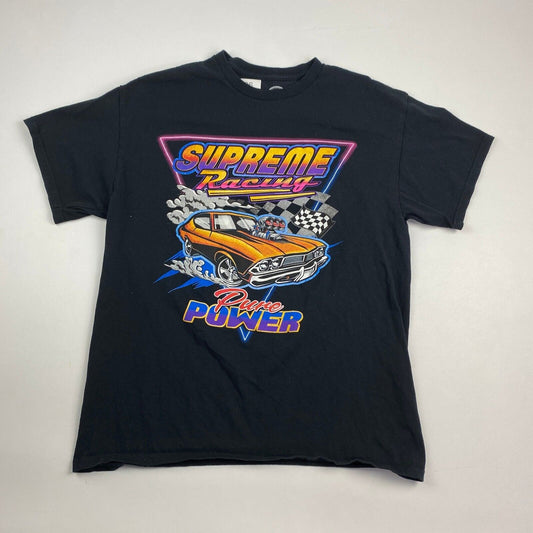 VINTAGE Supreme Racing Pure Power Racing Car Black T-Shirt sz Medium Men