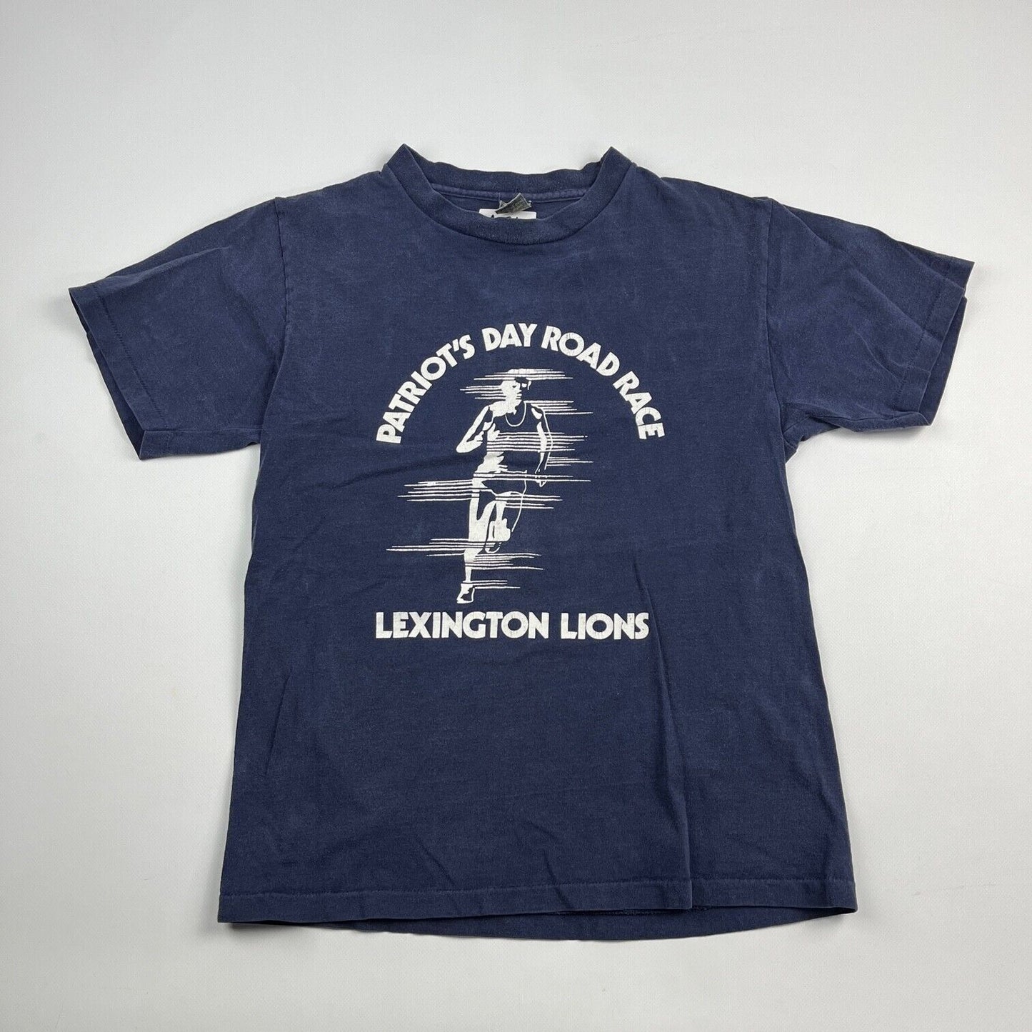 VINTAGE Lexington Lions Road Race Shirt Adult Small Navy Blue Marathon Men 90s