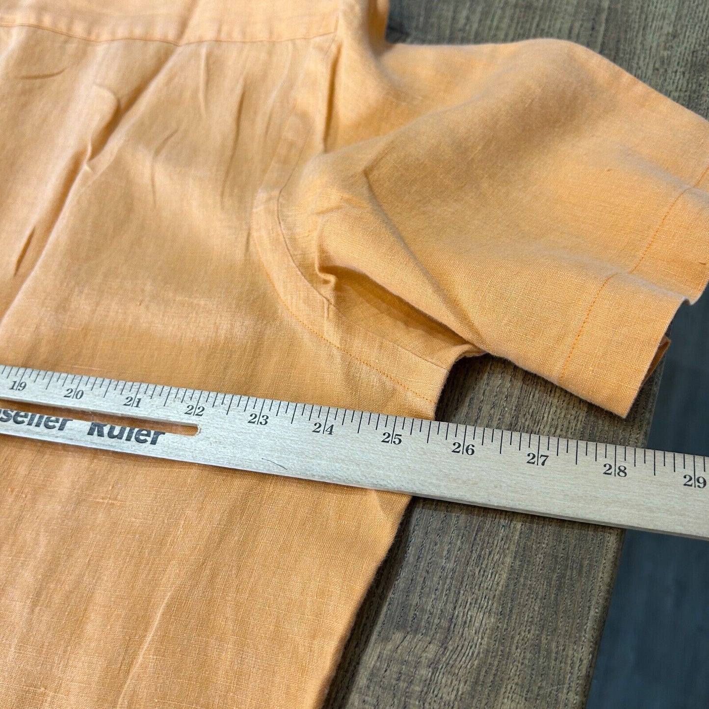 VINTAGE | Ralph Lauren Orange Linen Short Sleeve Button Down Shirt sz XL