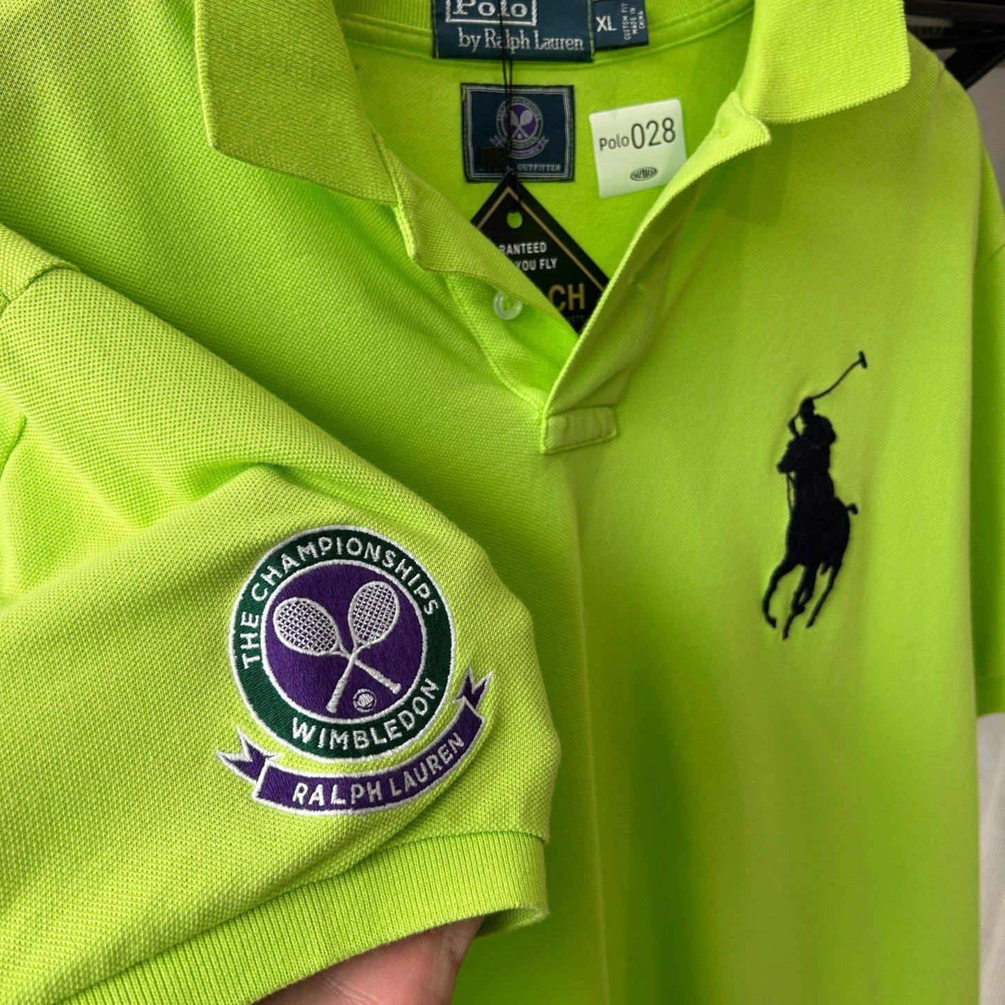 VINTAGE | Polo by Ralph Lauren Wimbledon Tennis Neon Polo Shirt sz XL