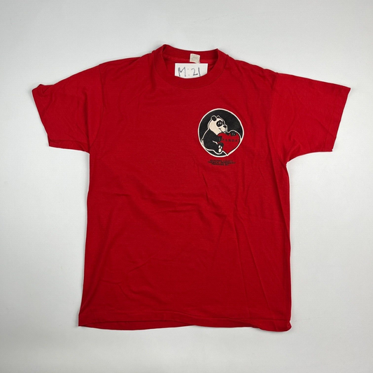 VINTAGE Panda Animal Graphic Print Shirt Adult Medium Red Men 90s