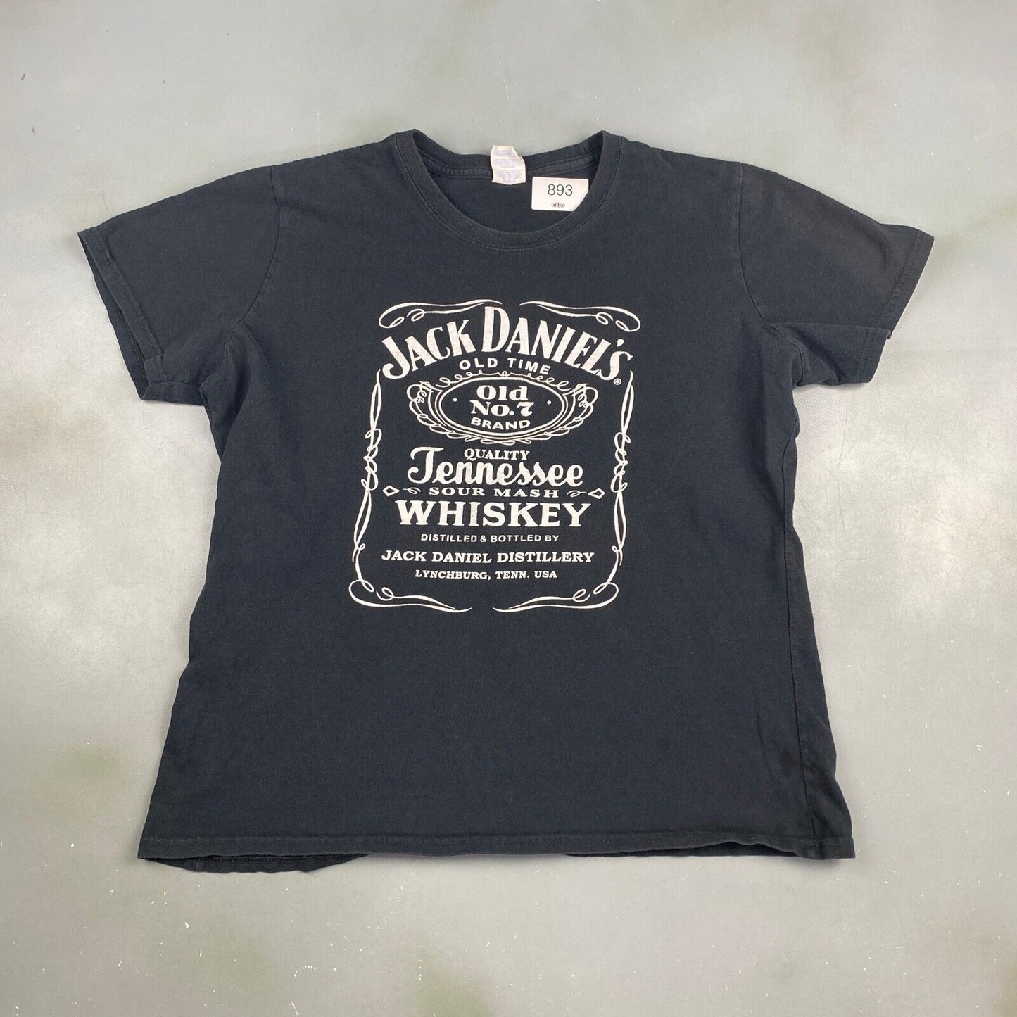 VINTAGE Jack Daniels Big Logo Black T-Shirt sz Large Womens Adult
