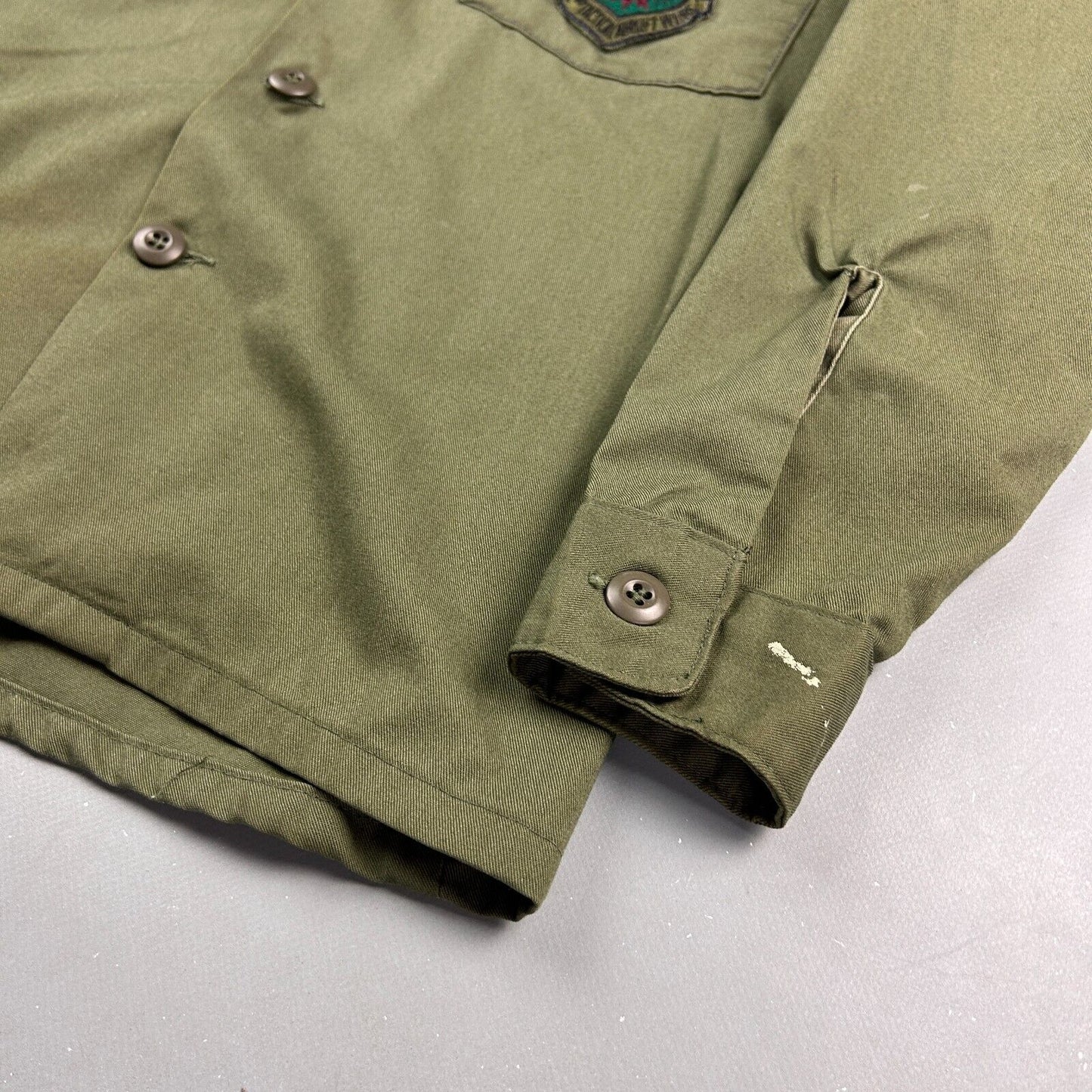 VINTAGE | U.S Air Force Green Fatigue OG 507 Button Down Shirt sz M Adult