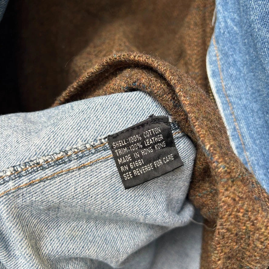 VINTAGE | The North Face Endurance Full Zip Jean Jacket Wool Lined Vest sz M