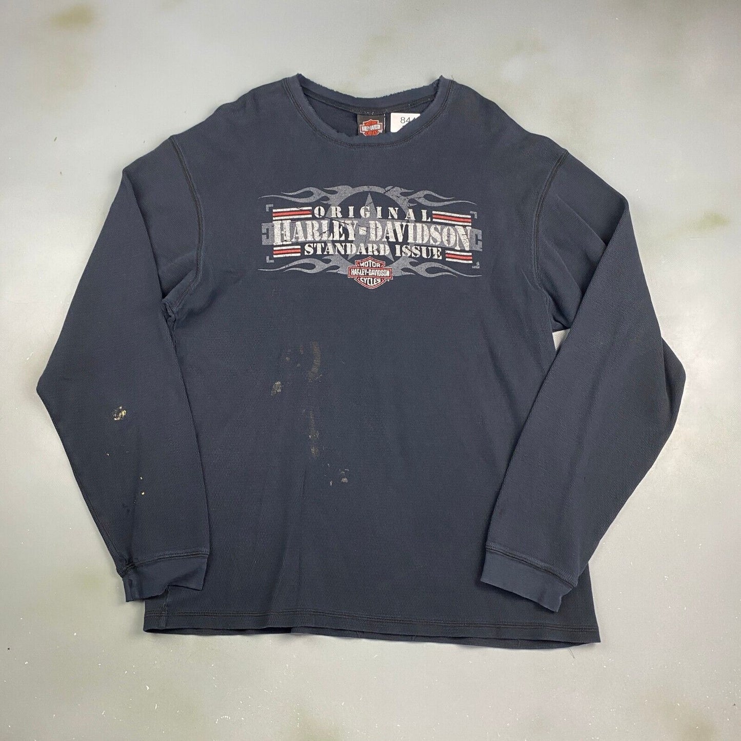 VINTAGE Harley Davidson Biker Thermal Long Sleeve Black T-Shirt sz XL Men Adult