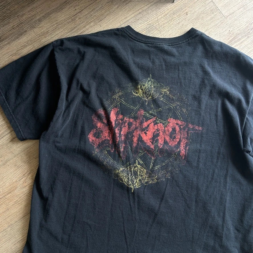 VINTAGE | Slipknot Sun Faded Heavy Metal Black Band T-Shirt sz XL