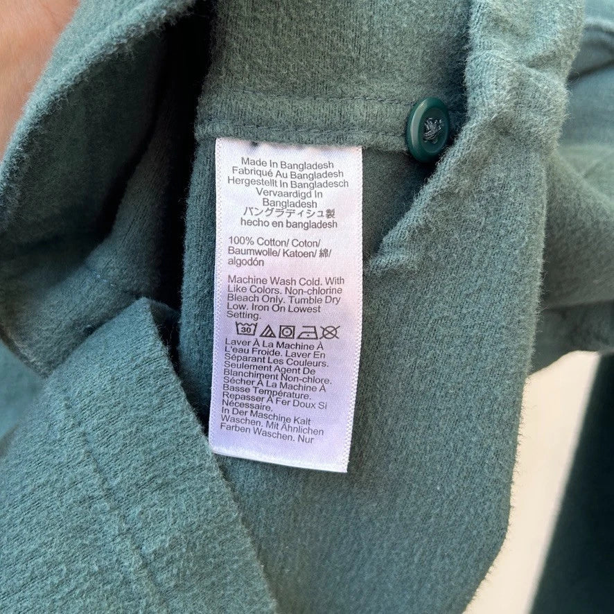 J.CREW | Vintage Green Chamois Flannel Button Down Shirt sz L