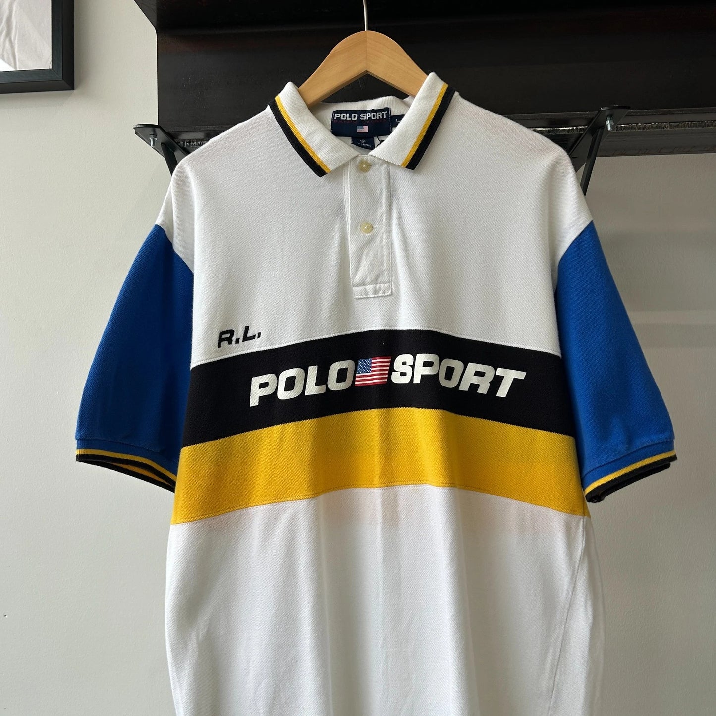VINTAGE | Polo Sport Ralph Lauren Striped USA Polo Shirt sz L
