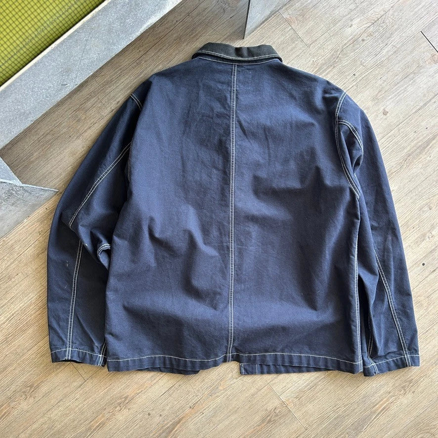 STUSSY | Navy Contrast Stitch Workwear Chore Jacket sz XL