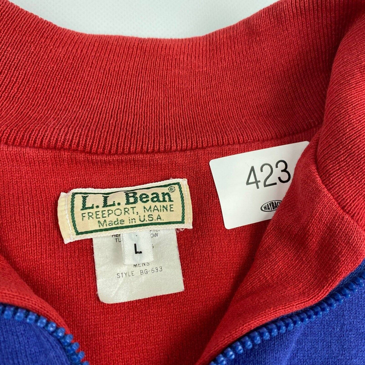 VINTAGE 90s L.L Bean 1/4 Zip Pullover Crewneck Sweater sz Large Men