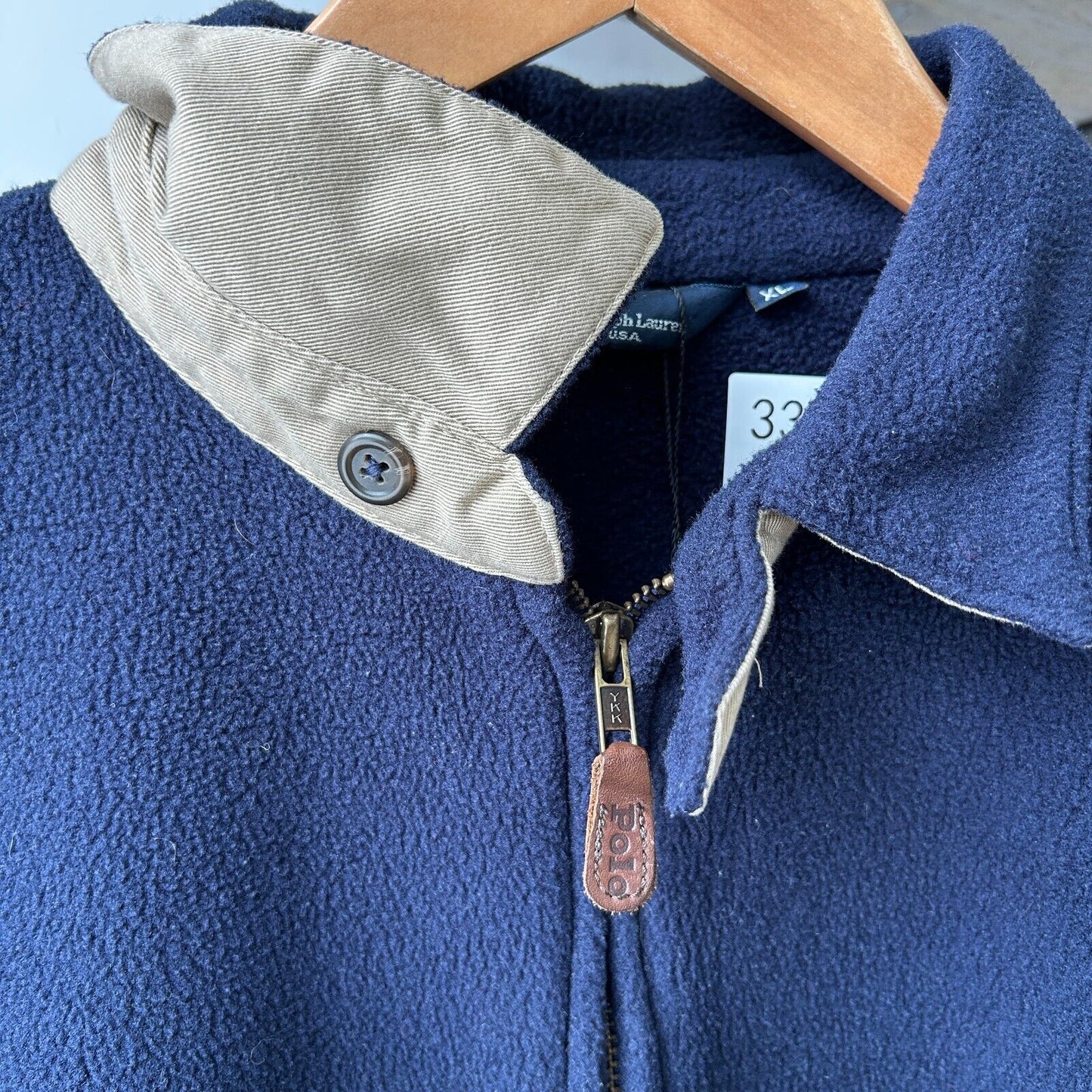 VINTAGE | Ralph Lauren Fleece Polo Harrington Zip Up Sweater sz XL