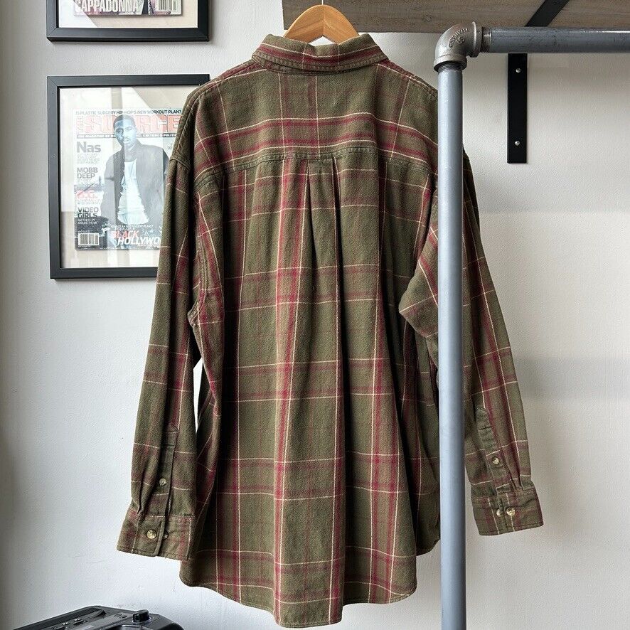 VINTAGE | G.H Bass & Co Earth-tone Plaid Button Down Shirt sz XL