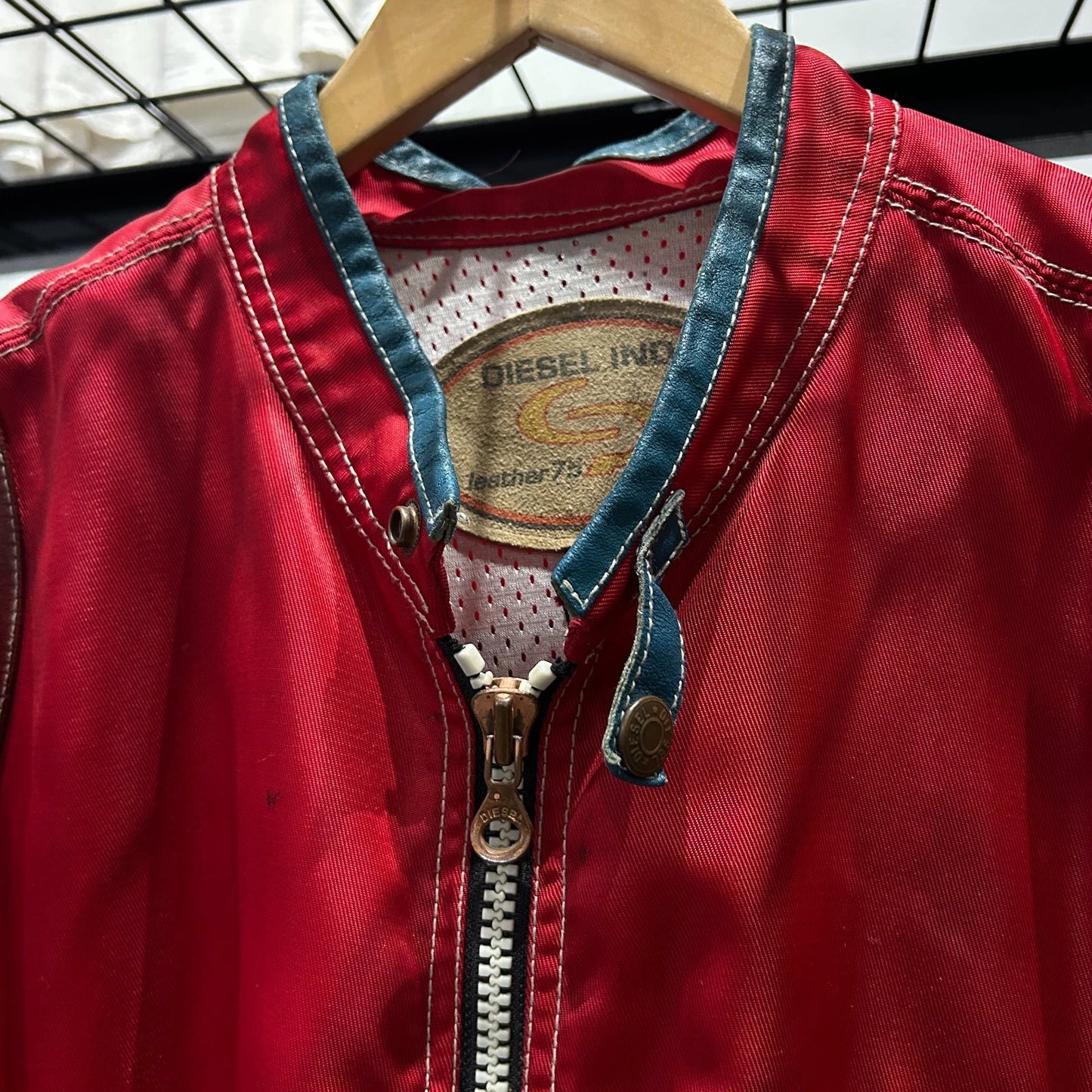 VINTAGE 90s | DIESEL Vrooom Cafe Racer Thrashed Nylon Bomber Jacket sz XL