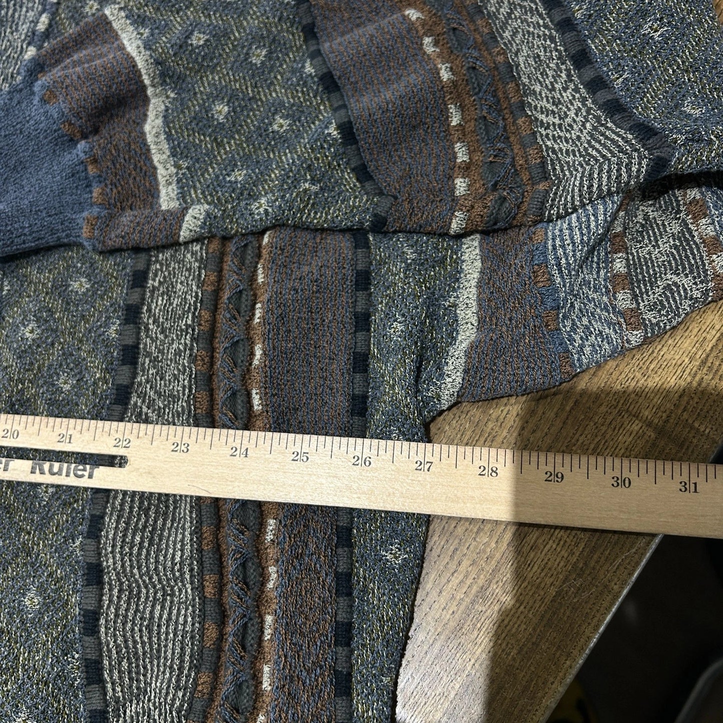 VINTAGE | 3D Textured Earthtone Coogie Style Knit Sweater sz 2XL