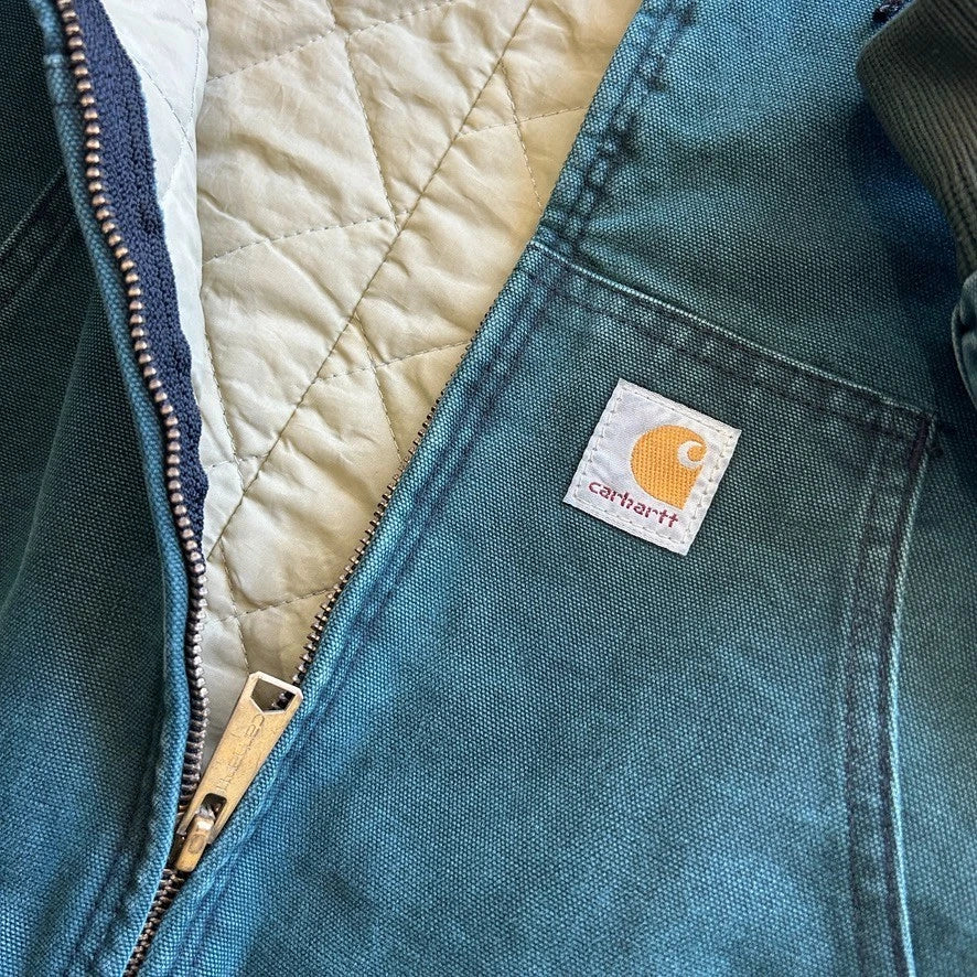 CARHARTT | 1990s Vintage Faded Green Hooded Arctic Active Jacket sz L