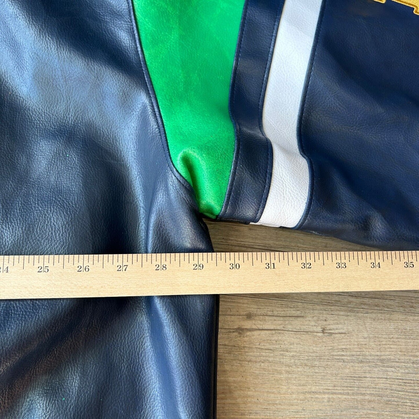 VINTAGE | NOTRE DAME Fighting Irish Football Leather Bomber Jacket sz 3XL Adult