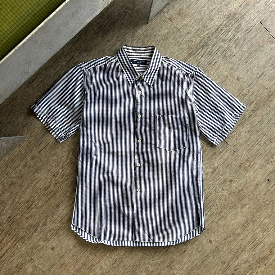 Comme Des Garcons Homme | Gingham Pinstriped Short Sleeve Button Down Shirt sz S