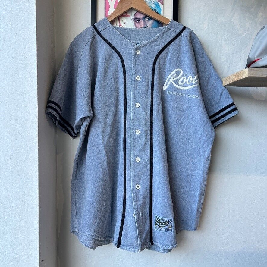 VINTAGE | Roots Sporting Goods Over Dyed Baseball Jersey T-Shirt sz XL