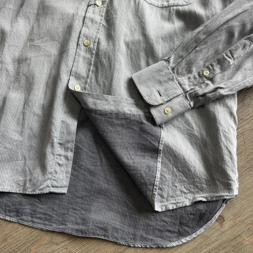 1990s GIVENCHY Gentleman Paris | Vintage Fine Herringbone Button Down Shirt sz L